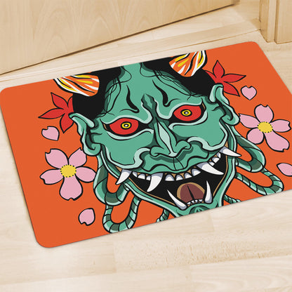 Japanese Demon Print Polyester Doormat