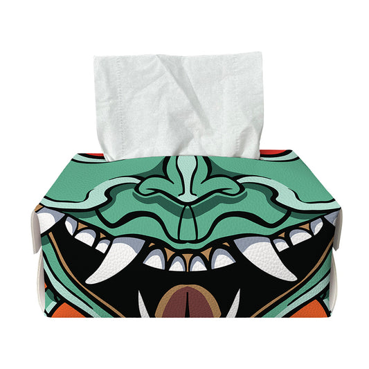 Japanese Demon Print Rectangle Tissue Box Cover