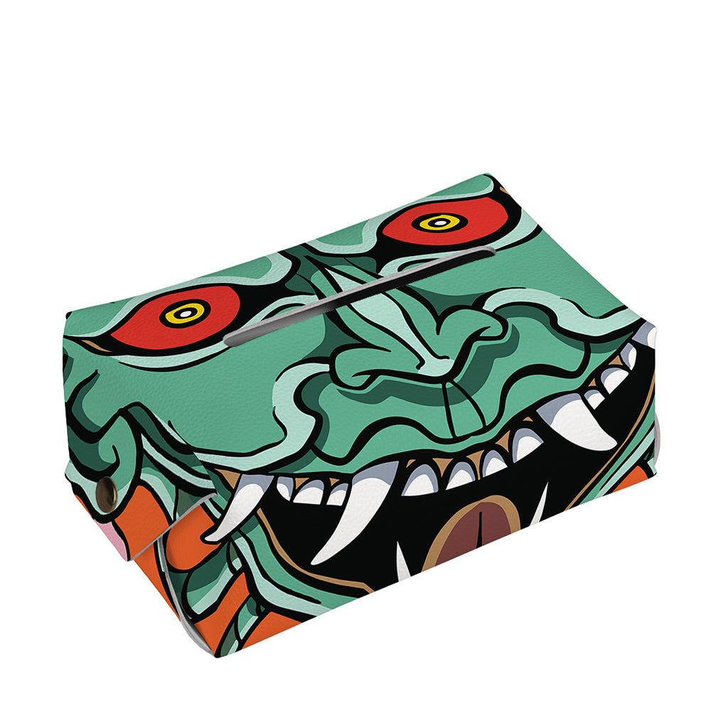 Japanese Demon Print Rectangle Tissue Box Cover