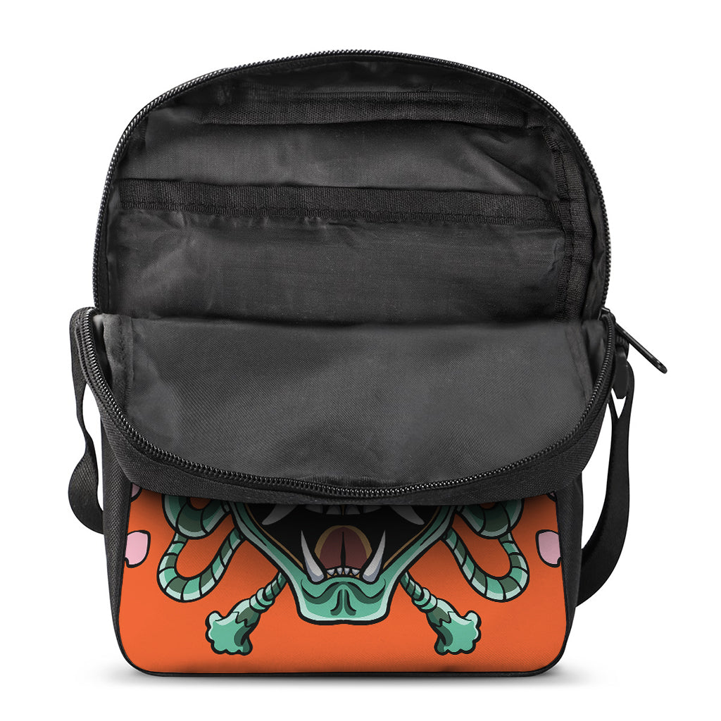 Japanese Demon Print Rectangular Crossbody Bag