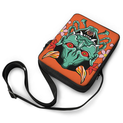 Japanese Demon Print Rectangular Crossbody Bag