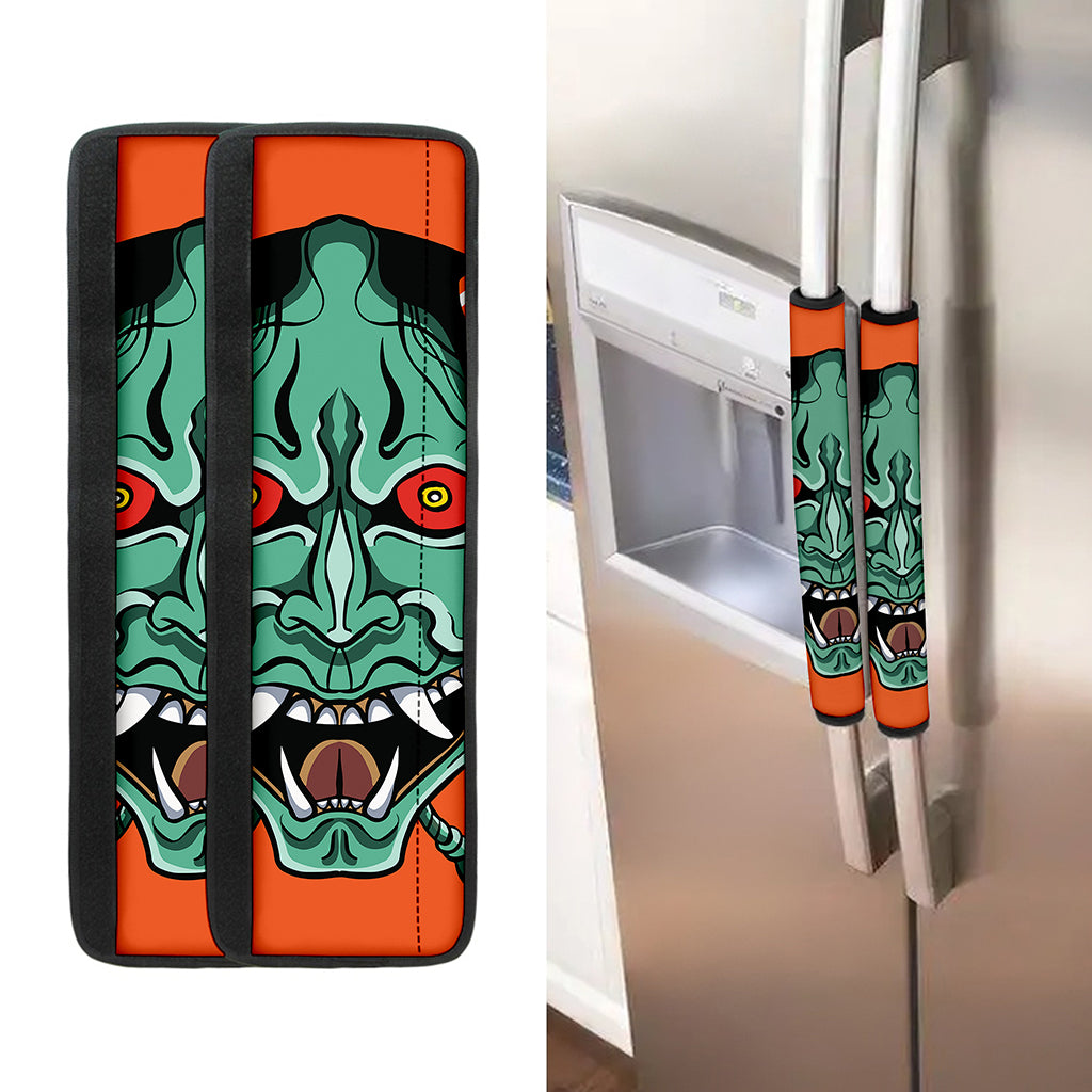 Japanese Demon Print Refrigerator Handle Covers