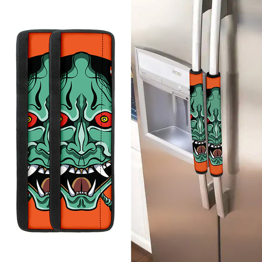 Japanese Demon Print Refrigerator Handle Covers