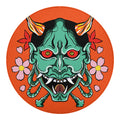 Japanese Demon Print Round Blanket