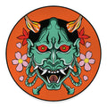 Japanese Demon Print Round Floor Mat