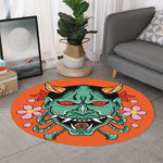 Japanese Demon Print Round Rug