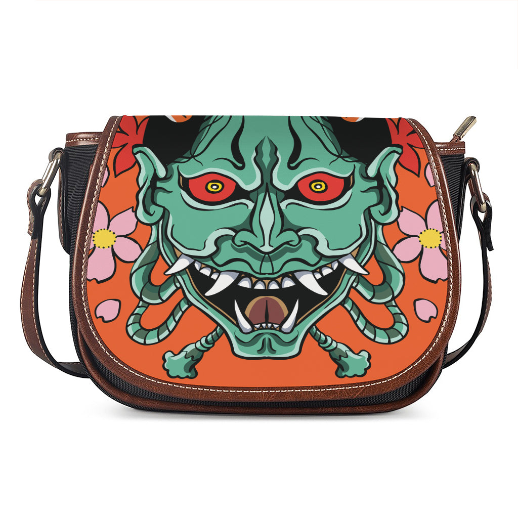 Japanese Demon Print Saddle Bag