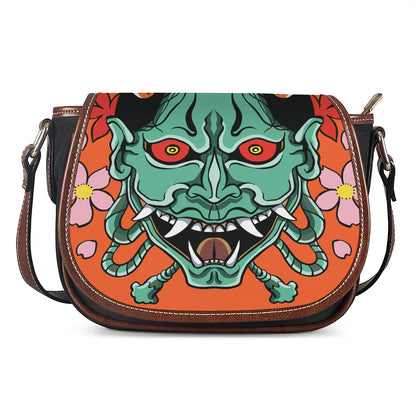 Japanese Demon Print Saddle Bag