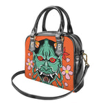 Japanese Demon Print Shoulder Handbag