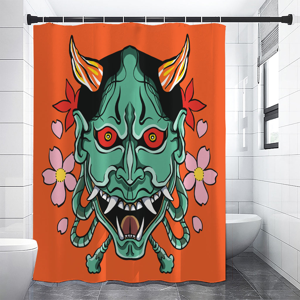 Japanese Demon Print Shower Curtain