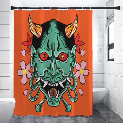 Japanese Demon Print Shower Curtain