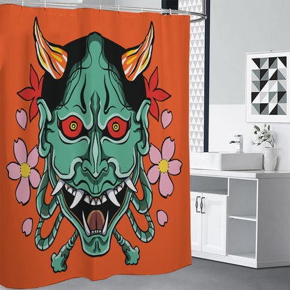 Japanese Demon Print Shower Curtain