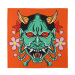 Japanese Demon Print Silk Bandana