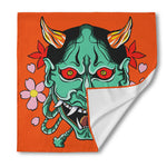 Japanese Demon Print Silk Bandana