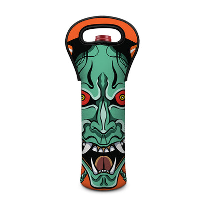 Japanese Demon Print Single Neoprene Wine Tote