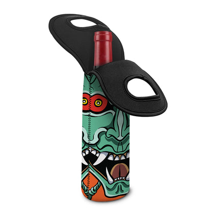 Japanese Demon Print Single Neoprene Wine Tote