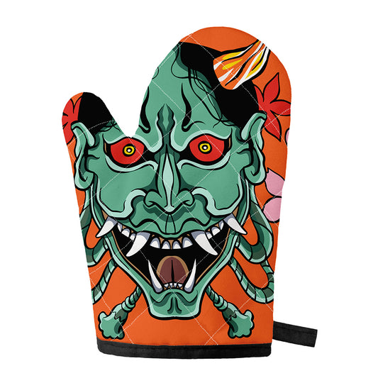 Japanese Demon Print Single Oven Mitt