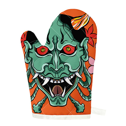 Japanese Demon Print Single Oven Mitt