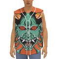 Japanese Demon Print Sleeveless Baseball Jersey