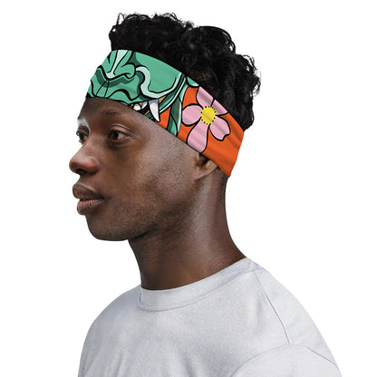 Japanese Demon Print Sports Headband