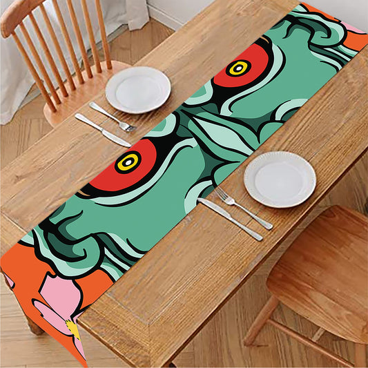 Japanese Demon Print Table Runner