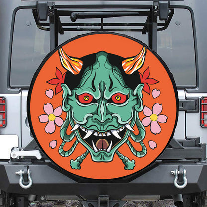 Japanese Demon Print Tire Cover