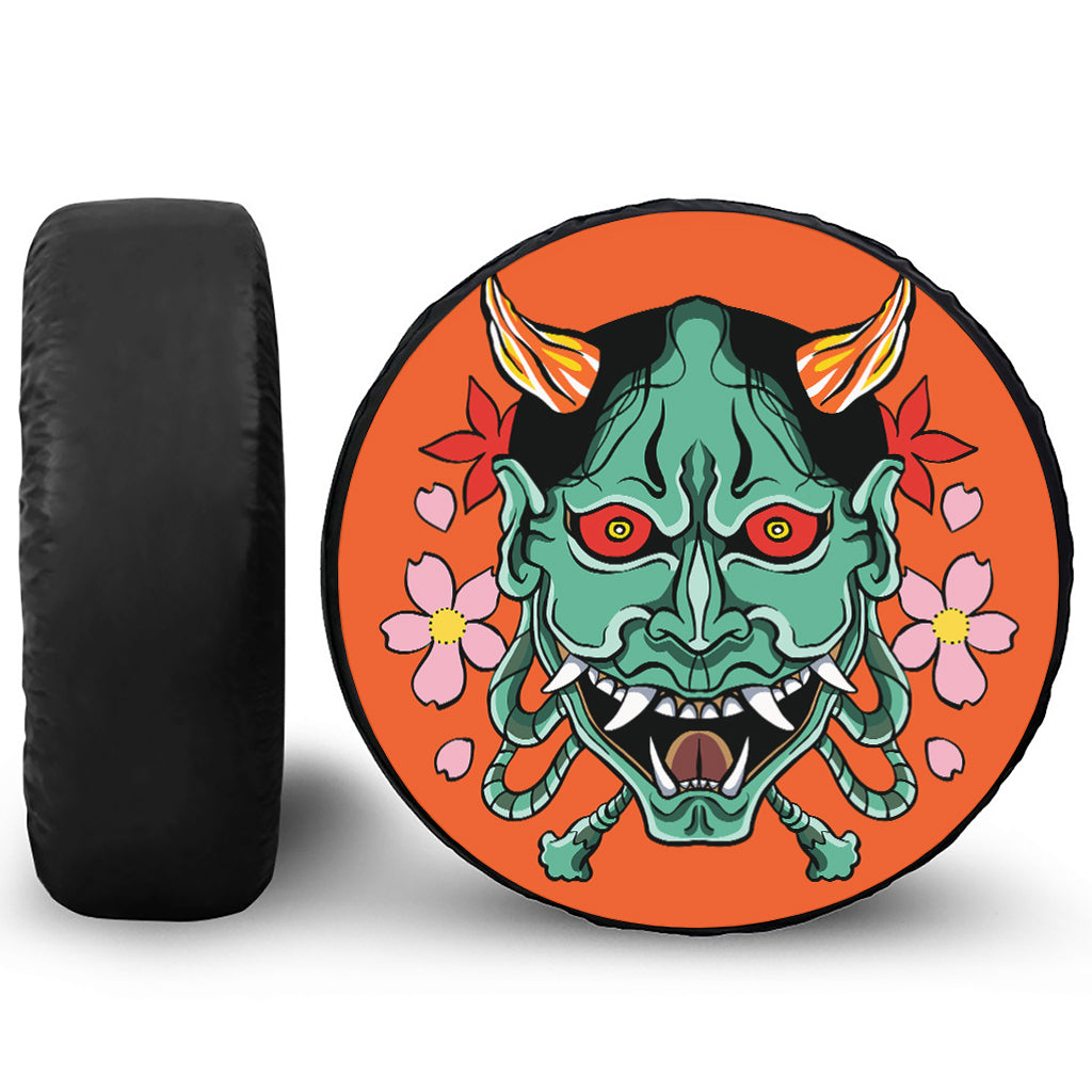 Japanese Demon Print Tire Cover