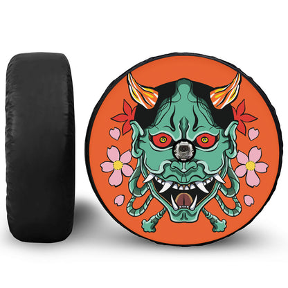 Japanese Demon Print Tire Cover With Camera Hole