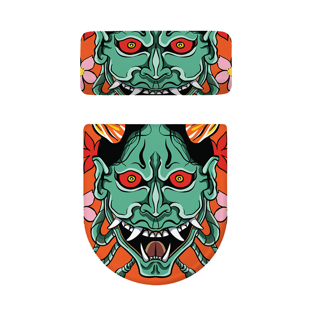 Japanese Demon Print Toilet Lid And Tank Cover Set