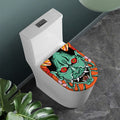 Japanese Demon Print Toilet Lid Cover