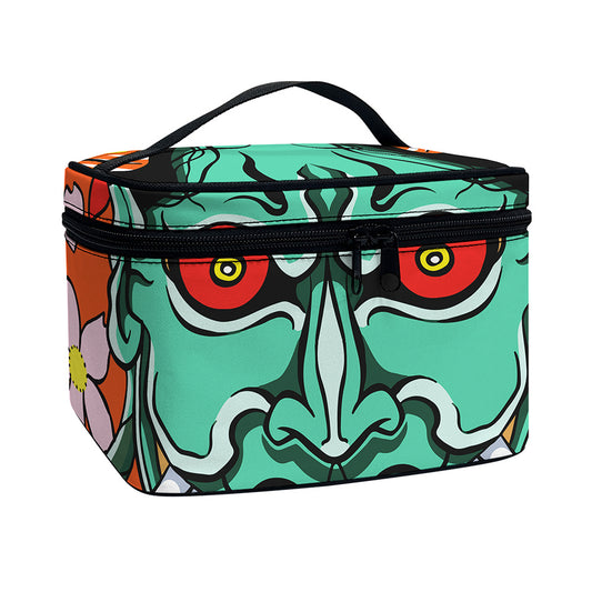 Japanese Demon Print Travel Makeup Bag