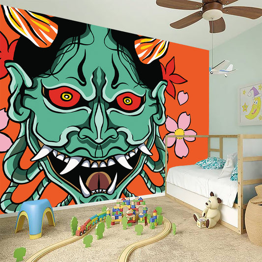 Japanese Demon Print Wall Sticker