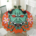 Japanese Demon Print Waterproof Round Tablecloth