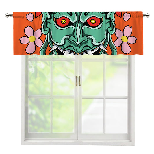 Japanese Demon Print Window Valance