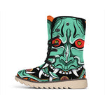 Japanese Demon Print Winter Boots