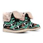 Japanese Demon Print Winter Boots