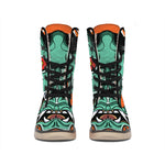 Japanese Demon Print Winter Boots