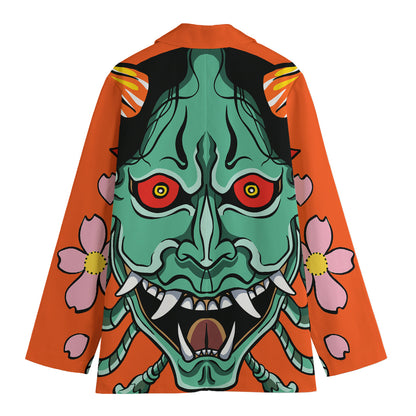 Japanese Demon Print Women's Blazer