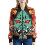 Japanese Demon Print Women's Bomber Jacket