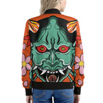 Japanese Demon Print Women's Bomber Jacket