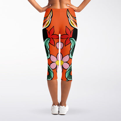 Japanese Demon Print Women's Capri Leggings