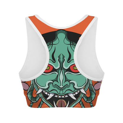 Japanese Demon Print Women's Sports Bra