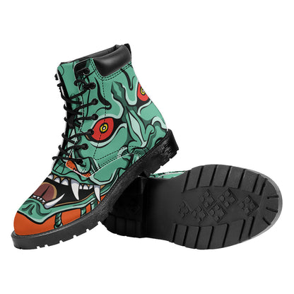Japanese Demon Print Work Boots