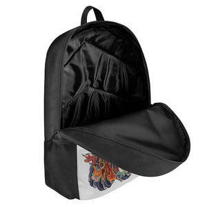 Japanese Dragon And Phoenix Tattoo Print 17 Inch Backpack