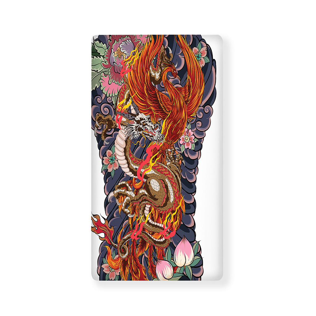 Japanese Dragon And Phoenix Tattoo Print Baby Crib Sheet