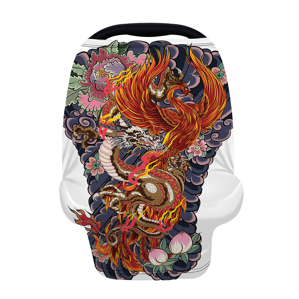 Japanese Dragon And Phoenix Tattoo Print Baby Seat Cover