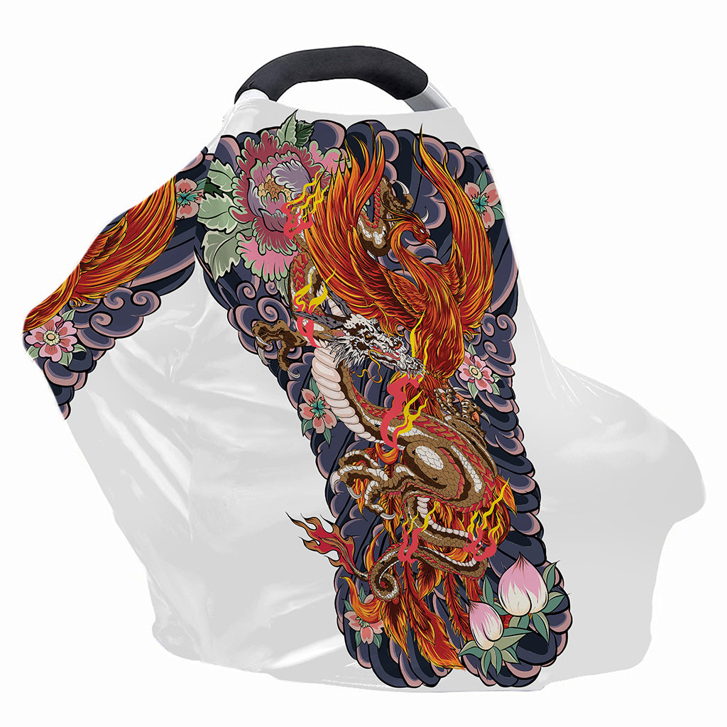 Japanese Dragon And Phoenix Tattoo Print Baby Seat Cover