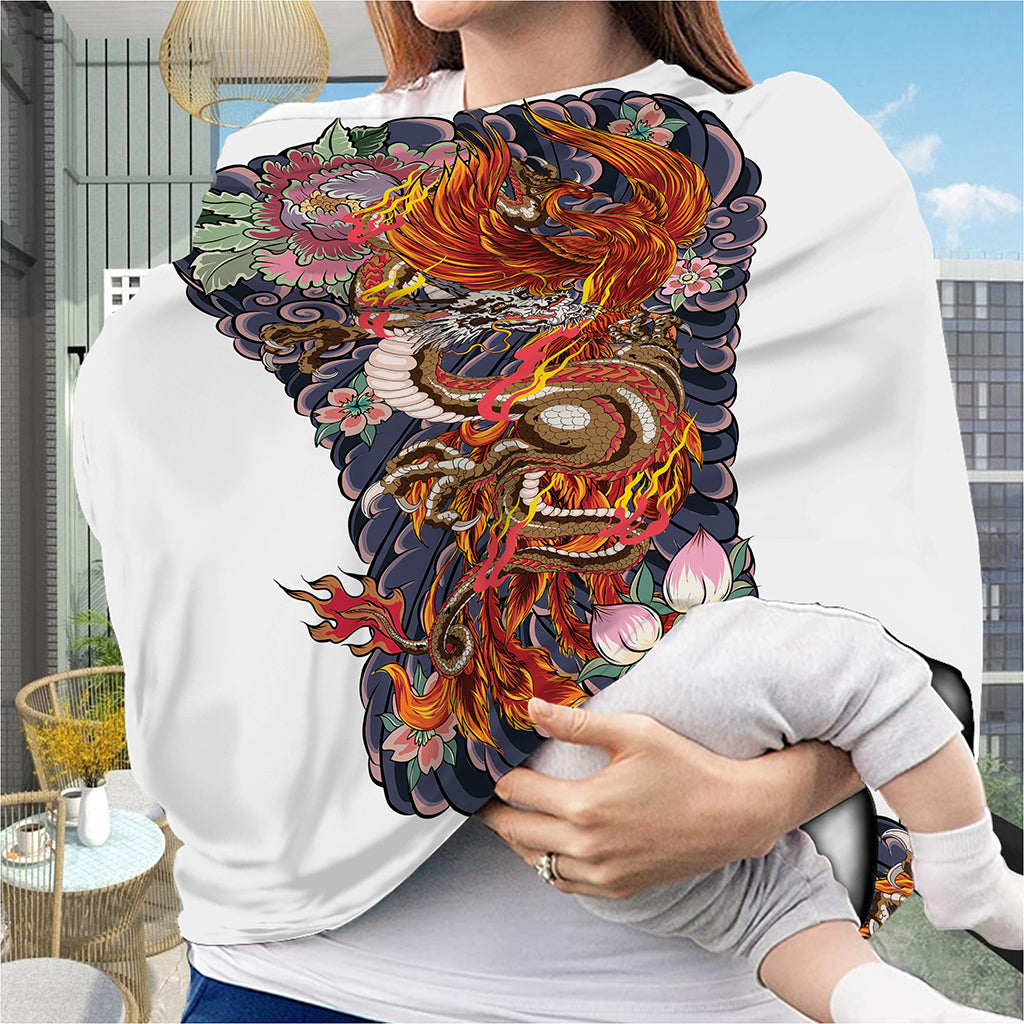 Japanese Dragon And Phoenix Tattoo Print Baby Seat Cover