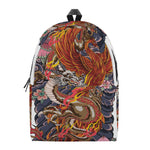 Japanese Dragon And Phoenix Tattoo Print Backpack