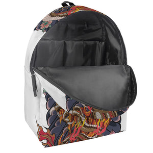 Japanese Dragon And Phoenix Tattoo Print Backpack